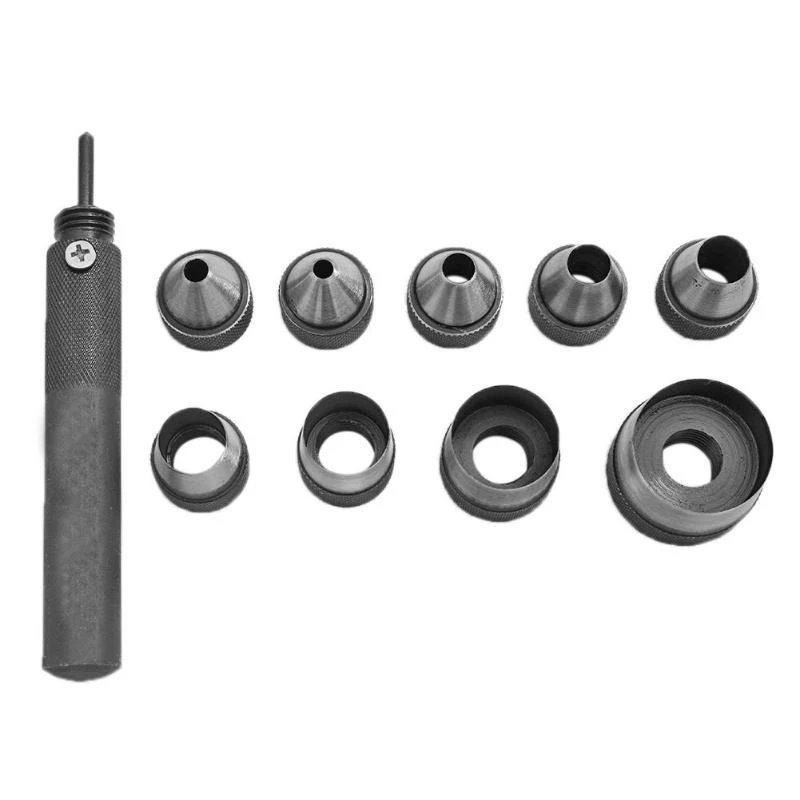 10Pcs Heavy Duty Hollow Punch Kit Set Gasket Leather Rubber Punching Diy Leathercraft Perforating Tools Herramientas Para Cuer