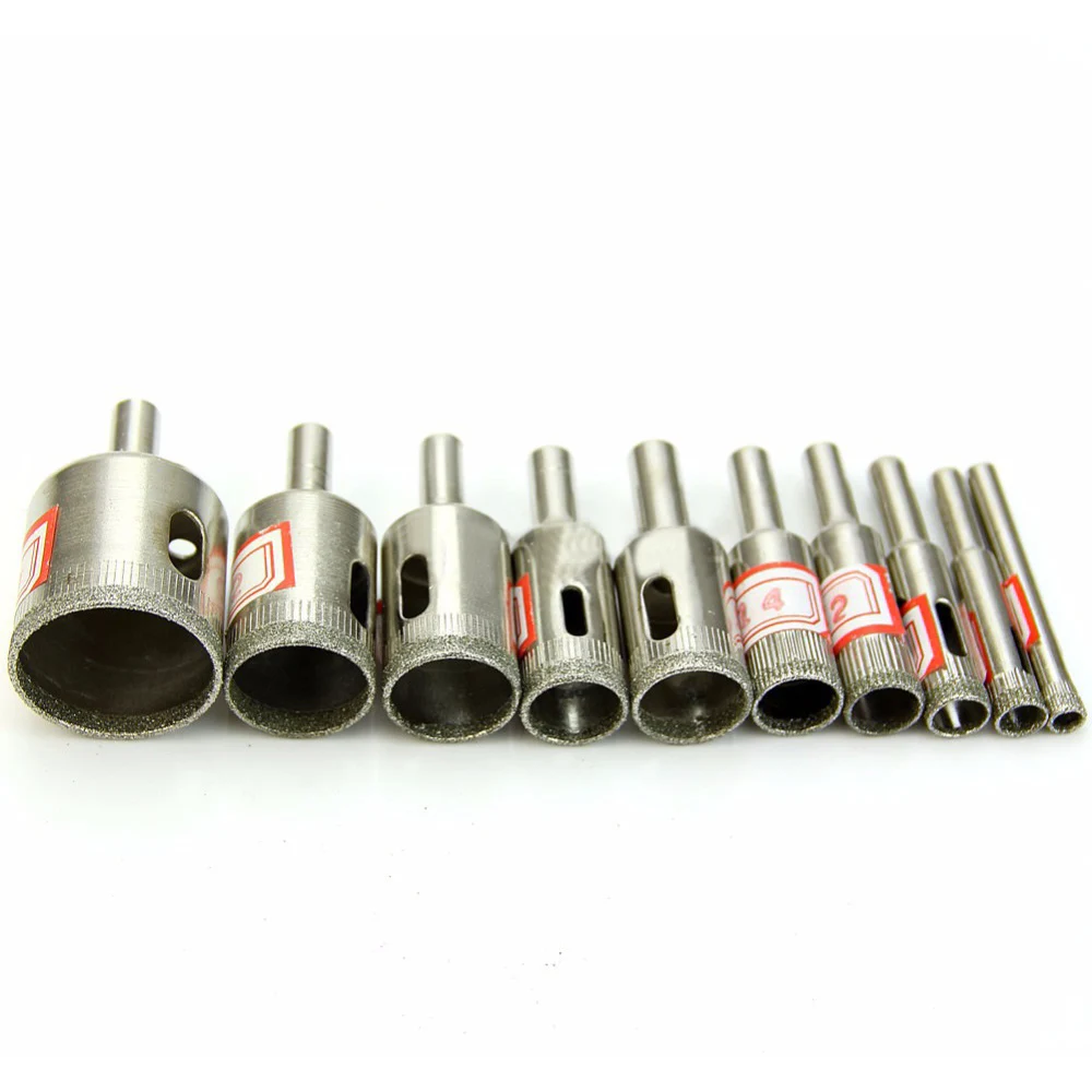 10Pc 6-30Mm Diamond Hole Saw Set Mata Bor เครื่องมือกระเบื้องหินอ่อนดอกสว่านหัวเพชรตัดเครื่องมือ