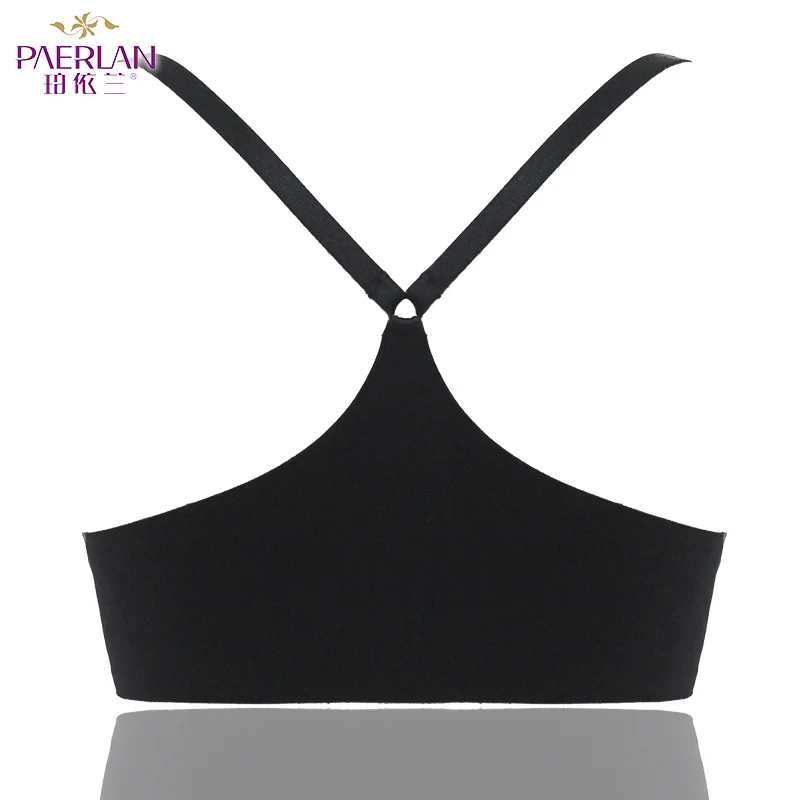 PAERLAN Solid Wireless front button female bra  type vest design fall glossy seamless push up u.s. back underwear