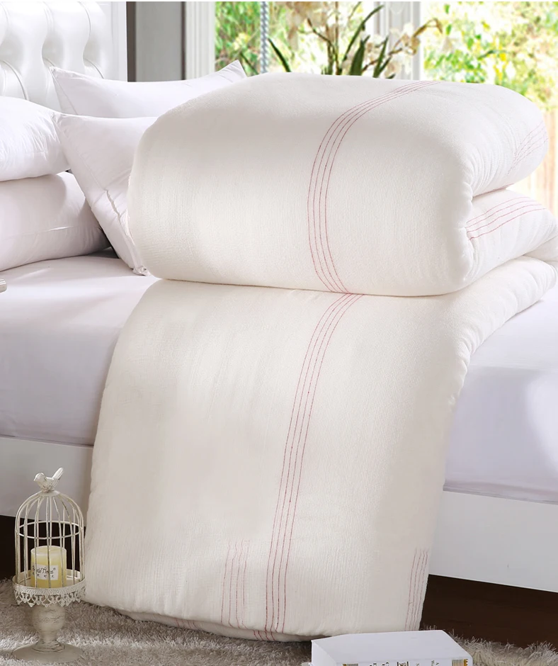 180x220 Fresh Long Staple Cotton Comforter Core Gauze Quilt Bed Duvets Single Edredons Warm Winter Blanket with Promotion