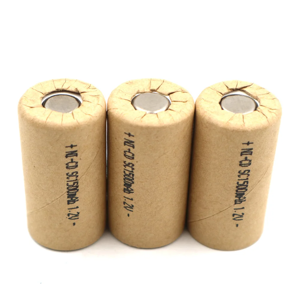 Ni-CD SC1500mAh 4pcs SC1.5Ah Discharge Rate 10C 15A Rechargeable Power Tool Battery Cells