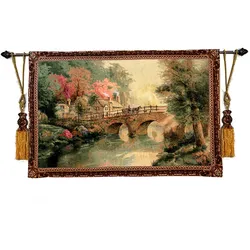 Fanreey Exquisite Belgium Tapestry Pastoral Scenery Hometown Bridge 88X138cm, GT-GXQ0016