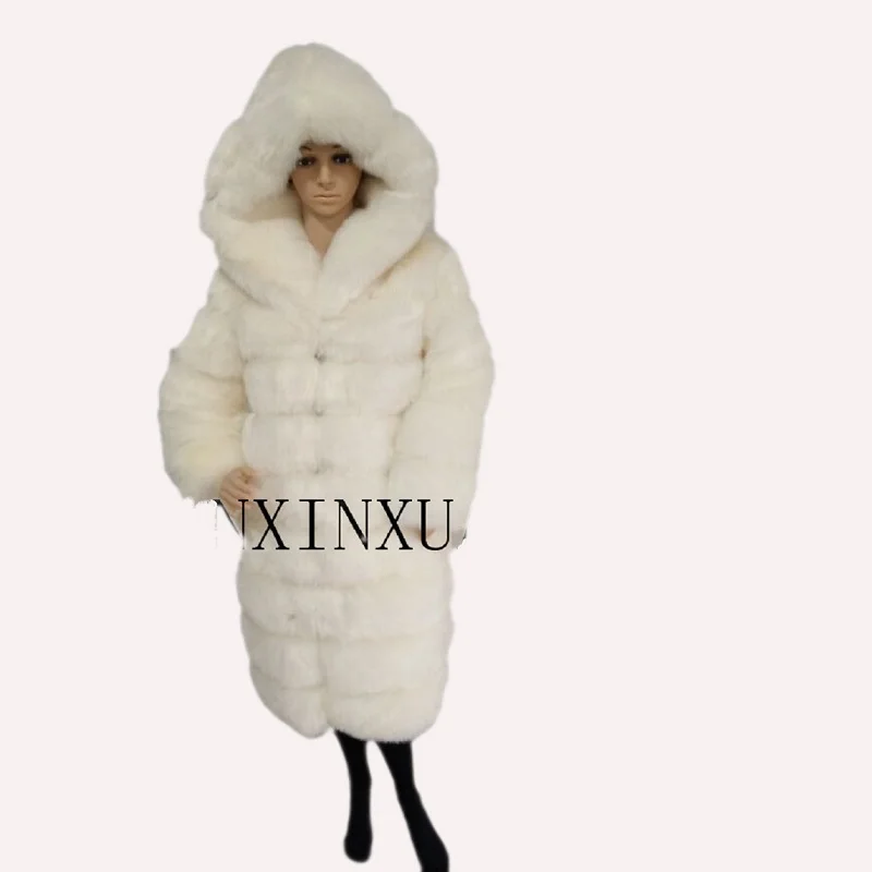 Fur jacket new 2023 imported imitation mink fox fox coat coat blue cross stripe gorgeous abundance new fur coat woman