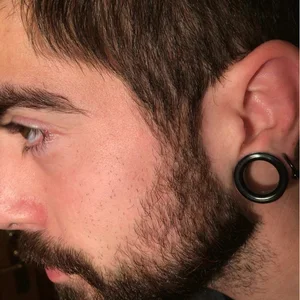 1 Pasang 3mm-76mm Ukuran Besar Berongga Hitam Silikon Fleksibel Ganda Berkobar Daging Telinga Terowongan Colokan Pengukur Expander Tandu Perhiasan 10 pengukur hitam penjualan terbaik - №