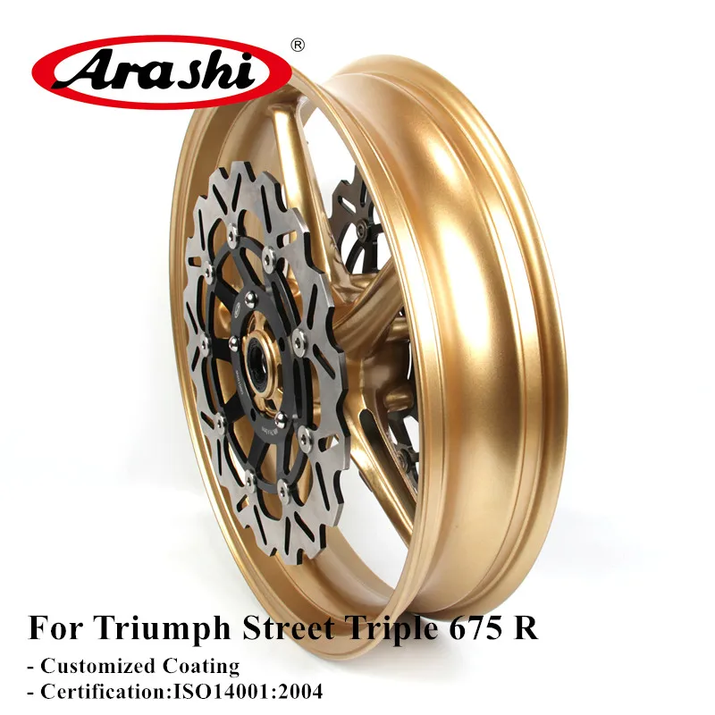 

Arashi 1 Set For Street Triple 675 R 2009 2010 2011 2012 Front Wheel Rim Floating Front Brake Disc Rotor Set 675R 2009-2012