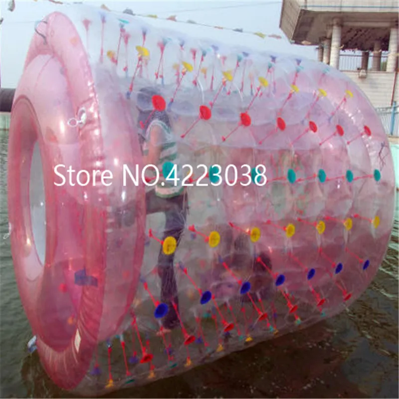 

Free shipping 2.4*2.2m Inflatable Water Roller Ball Walk On Water Roller Wheel For Adults Or Kids Free a Pump