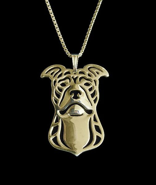 cartoon Boho Chic Alloy America  pit bull terrier necklace bulldog pendant jewelry golden colors plated 12pcs/lot