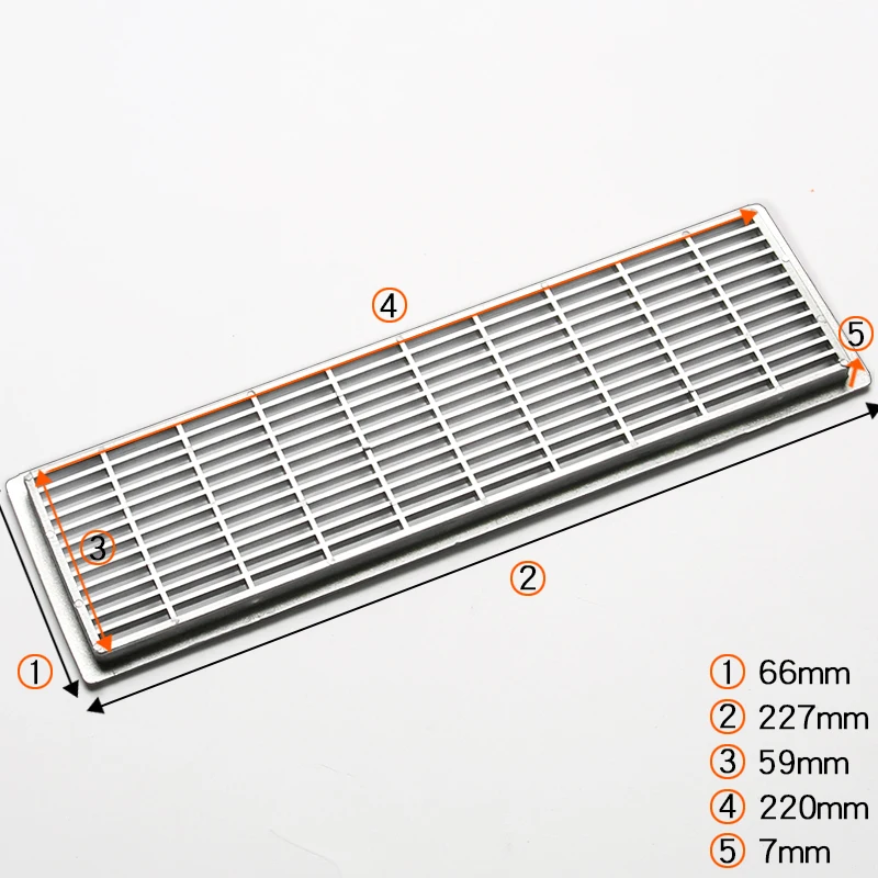 20Pcs 66*227mm Rectangle Plastic Air Vent Ventilation Grille Cover For Furniture Kitchen Bath Closet Cabinet Silver Brown Black