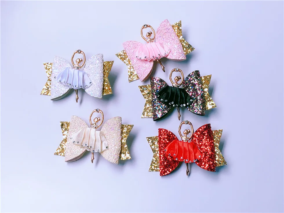 

Boutique ins 10pcs Fashion Luxury Glitter Bow Hairpins Solid Fairy Ballet Girl Bowknot Hair Clips Princess Hair Accessories