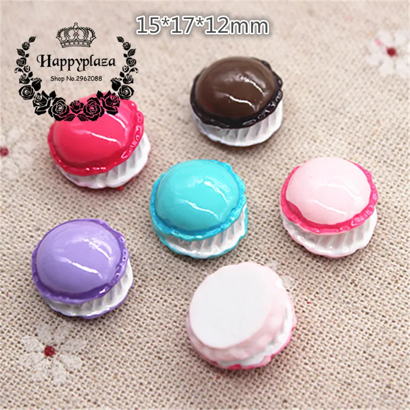 10pcs Kawaii 3D Simulation Resin Puff Cake Flatback Cabochon Food Art Supply Decoration Charm Craft DIY,15*17mm