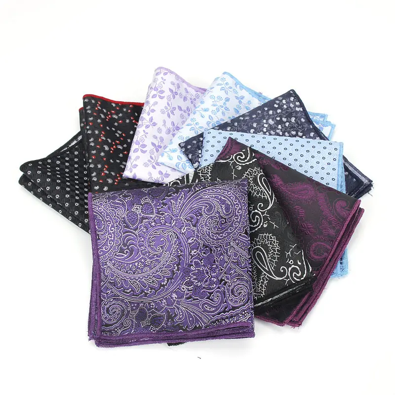 Poliestere Hanky Paisley Uomini di Modo Tasca Dot Fazzoletti Quadrati per Gli Uomini, Completo, Cravatta Camicie eleganti Del Fiore Del Jacquard