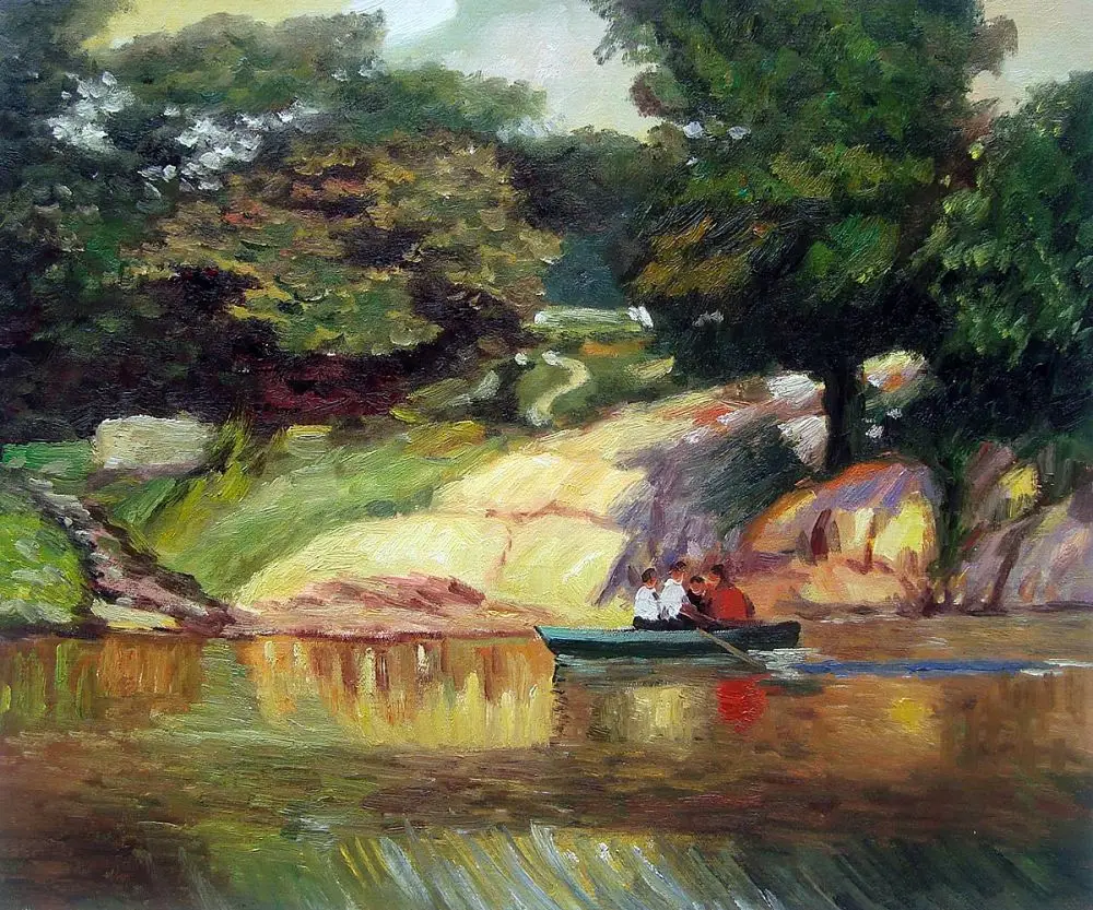 

Wholesale Landscape Painting Boating in Central Park Edward Potthast Canvas Art for Living Room Wall Decoration Hand Painted