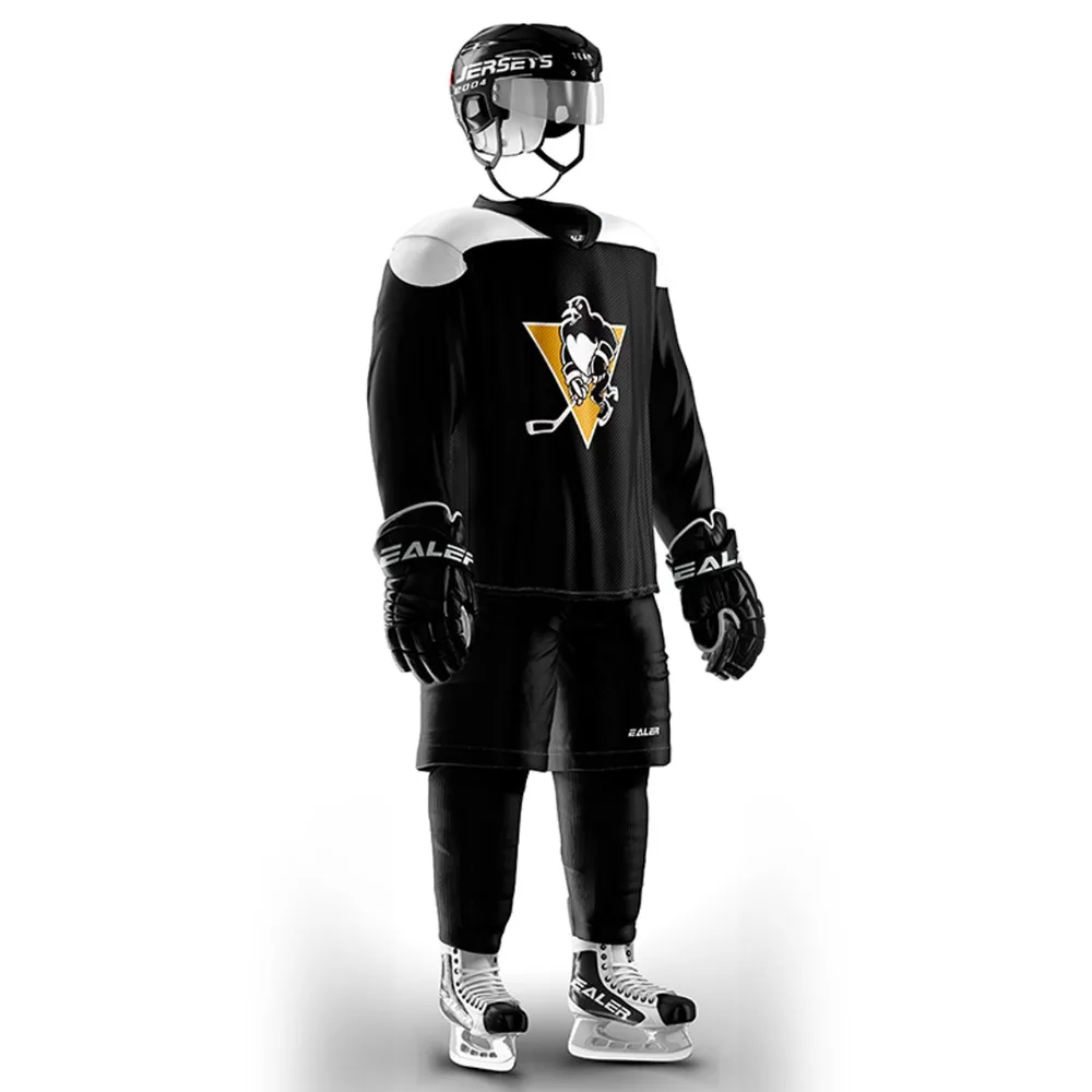 COLDOUTDOOR  white&black  ice hockey jersey