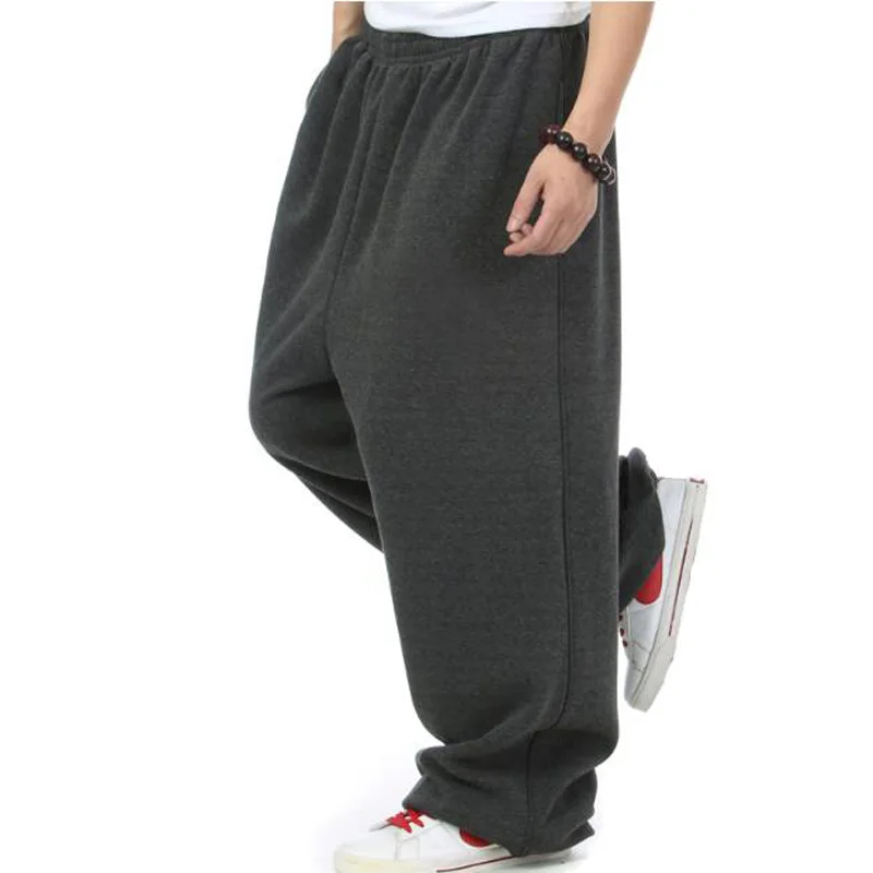 Calças basculantes Hip Hop para homens, moletom ao ar livre, calças de lã, moda casual, inverno