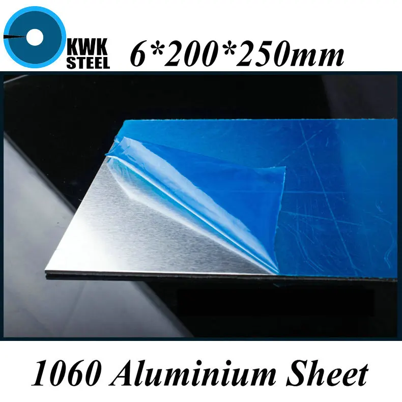 

6*200*250mm Aluminum 1060 Sheet Pure Aluminium Plate DIY Material Free Shipping