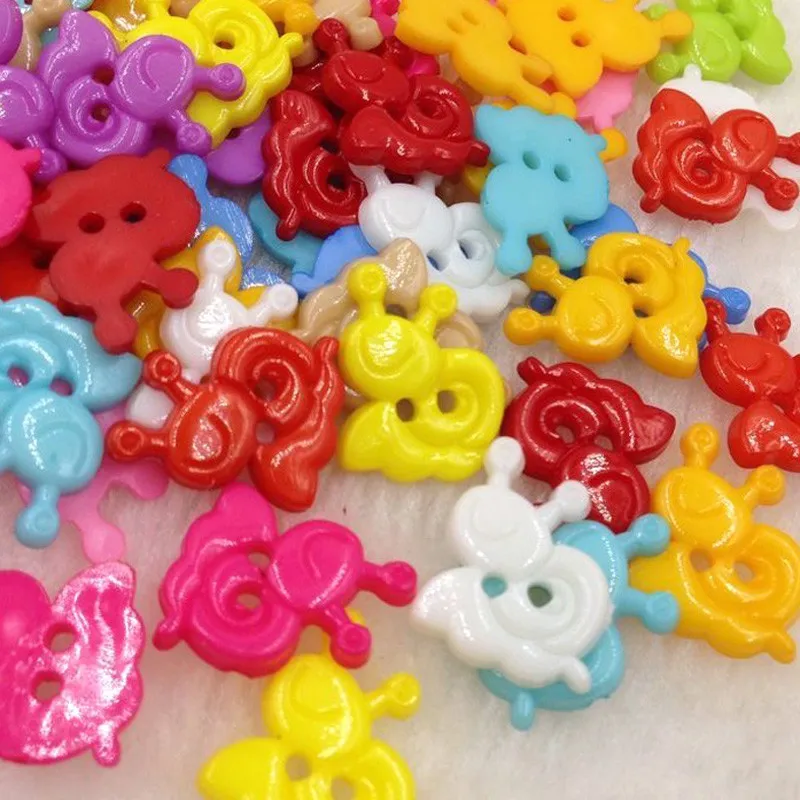 50/100pcs Mix Snail Plastic Buttons 15mm Sewing Craft 2 Holes PT112