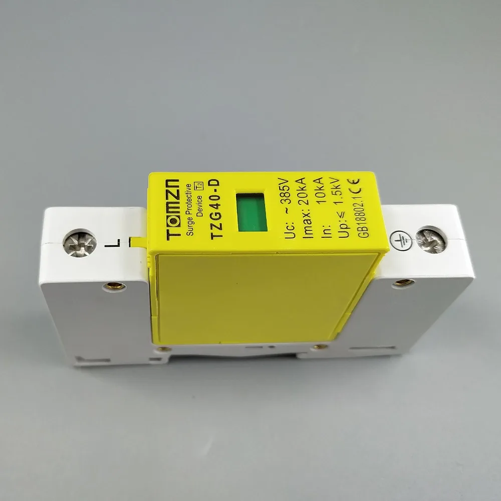 AC SPD 1P 10KA~20KA  D ~385V  House Surge Protector Protection Protective Low-voltage  Arrester Device