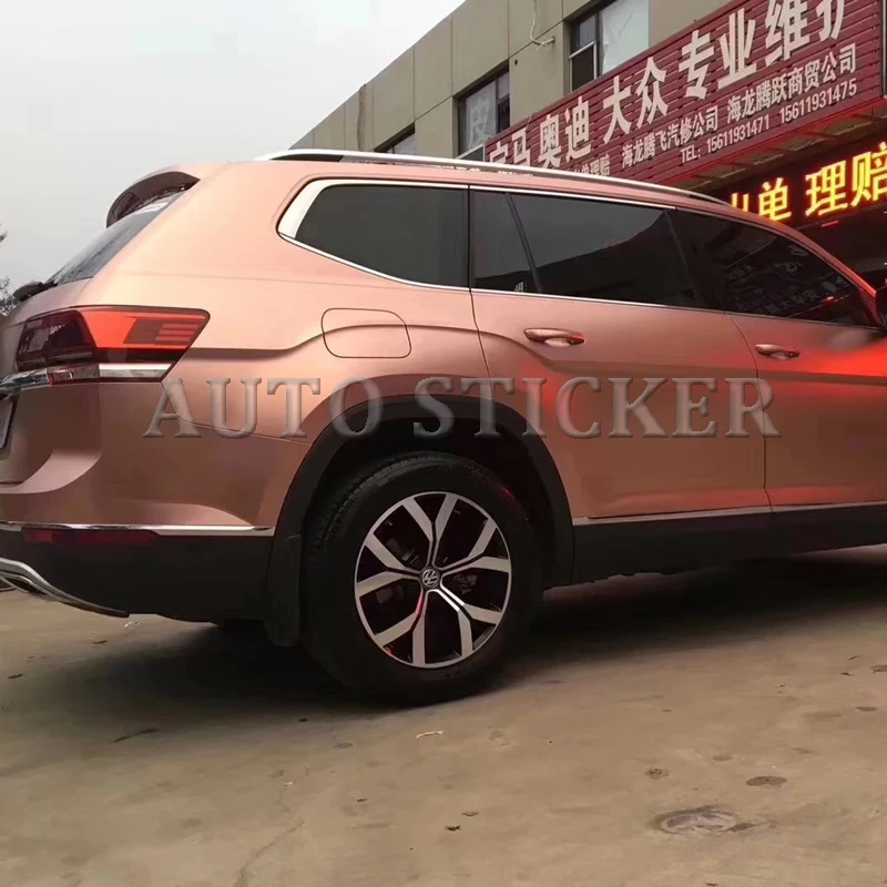 

2018 New Rose Golden Metallic Pearl Vinyl Wrap For Car Wrapping Styling Covering Foil With Air Bubble Free Size 1.52*20m