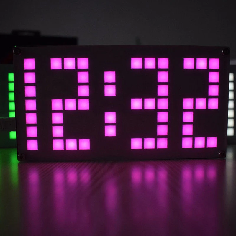 DS3231 DIY Digital LED Clock Kit digit Light Control Temperature Date LED Lattice Clock Kit Time Display