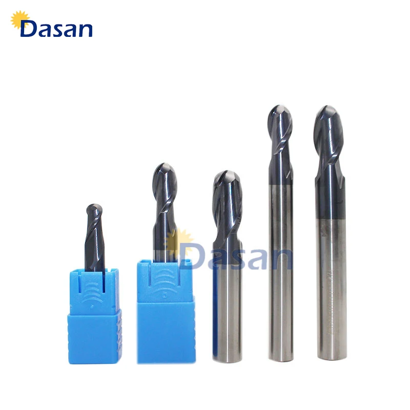 1pc 6mm 8mm Ball Nose End Mill 2 Flutes R0.5 R6.0 cnc Milling Cutter for Metal Face Slot Machining HRC50 Coated End Mills Tool