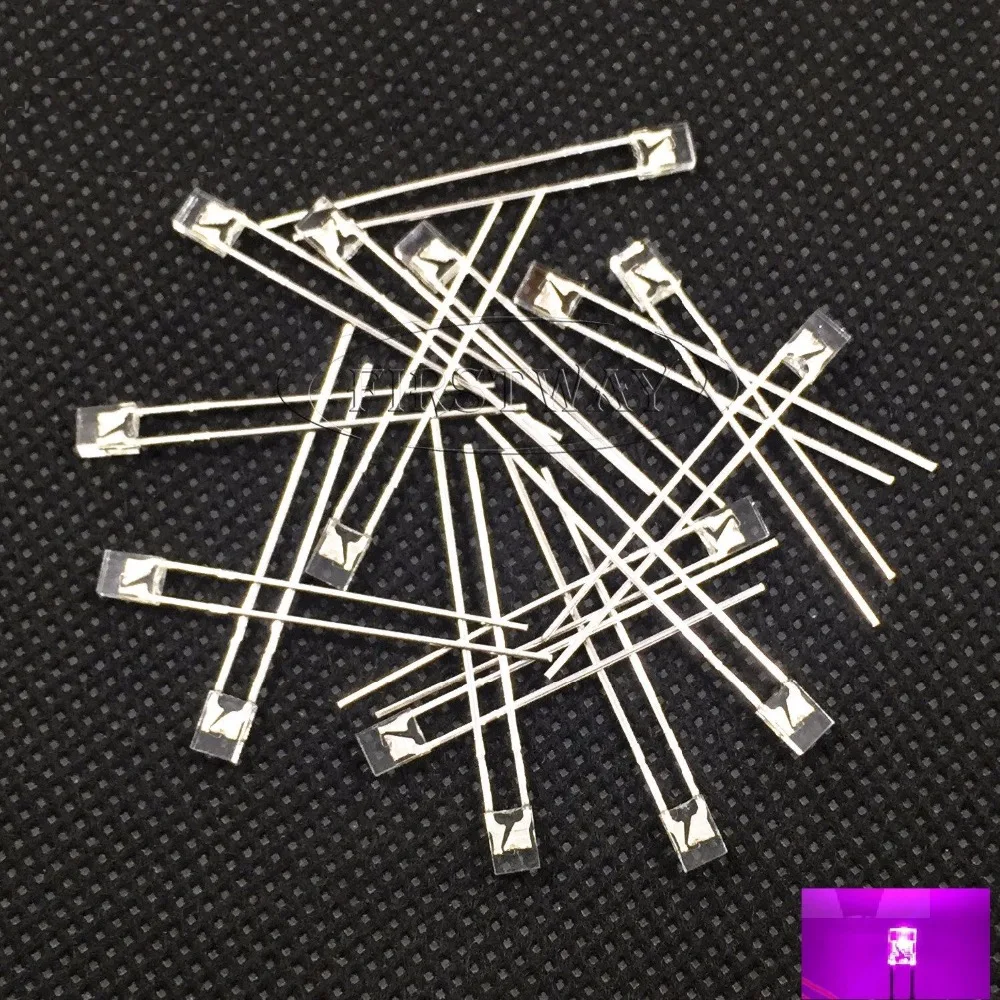 100 قطعة 2x3x4 الوردي LED السوبر مشرق المياه واضحة 600-800mcd