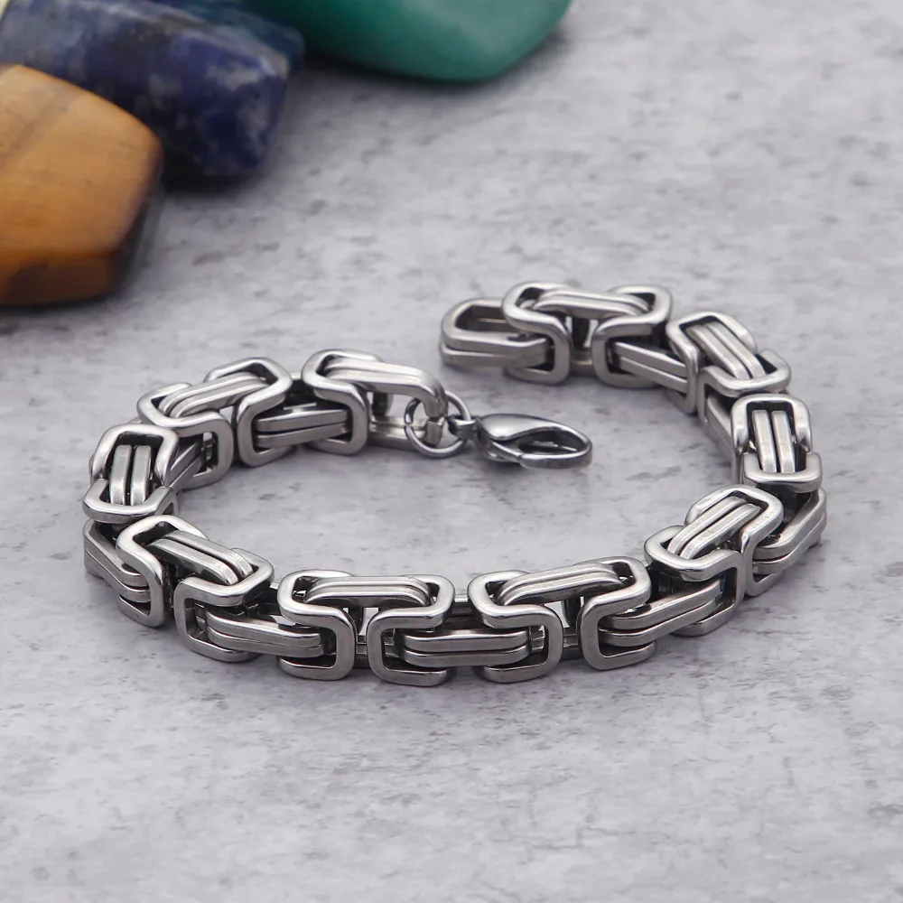 4/5/6/8mm Royal Chain Bracelet For Men Stainless Steel punk Rock Charm Jewelry 2021 Gift