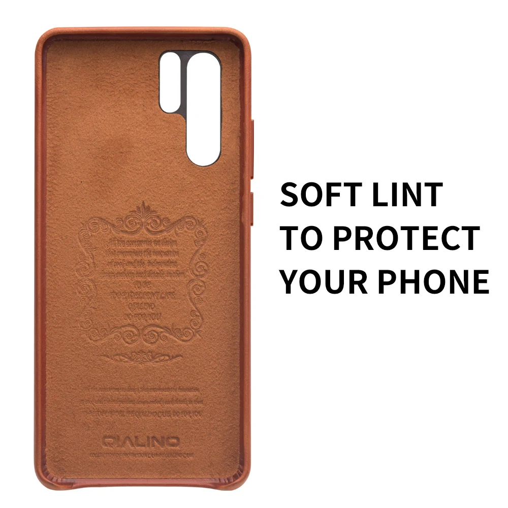 QIALINO Fashion Genuine Leather Ultra Slim Phone Case for Huawei P30 Pro 6.47 inch Luxury Handmade Back Cover for Huawei P30