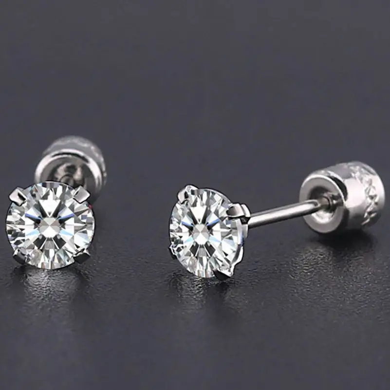 1 pair Fashion Crystal Zircon Labret Cartilage Tragus Ear Plug Surgical Steel Bar ear gauge Ring Piercings Body Jewelry 2mm-5mm