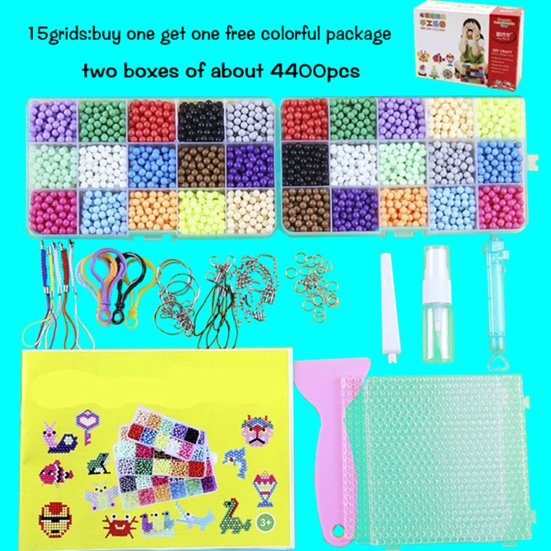 Puzzle Multicolor DIY Water Spray Magic beads Ring Refill Toys For Children Educational Kit Ball Game Beads Juguetes