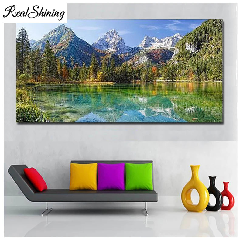 5D diy Diamond Painting Majesty of the Mountains Nature Needlework DIY Round Diamond Embroidery Mosaic Rhinestone Picture FS6199