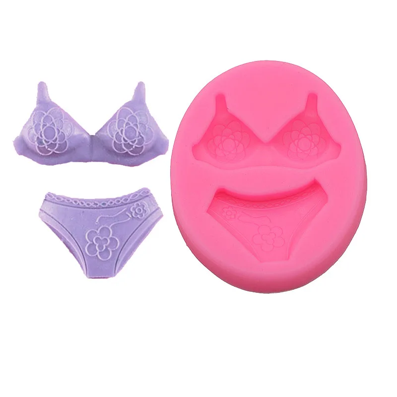 Bikini Underwear Brush Cake Silicone Mold Handmade Chocolate Soap Mold Cake Dessert Decorative Mold DIY Pastry Baking Gadgets