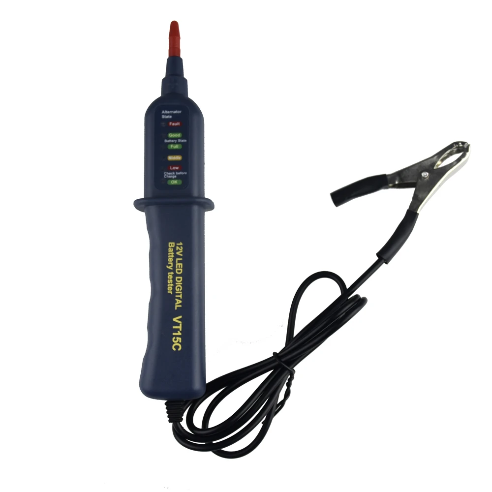 VT15C Car Battery Tester Digital Auto Alternator Analyzer Battery tester 12V 6LED lights multi - function test pencil