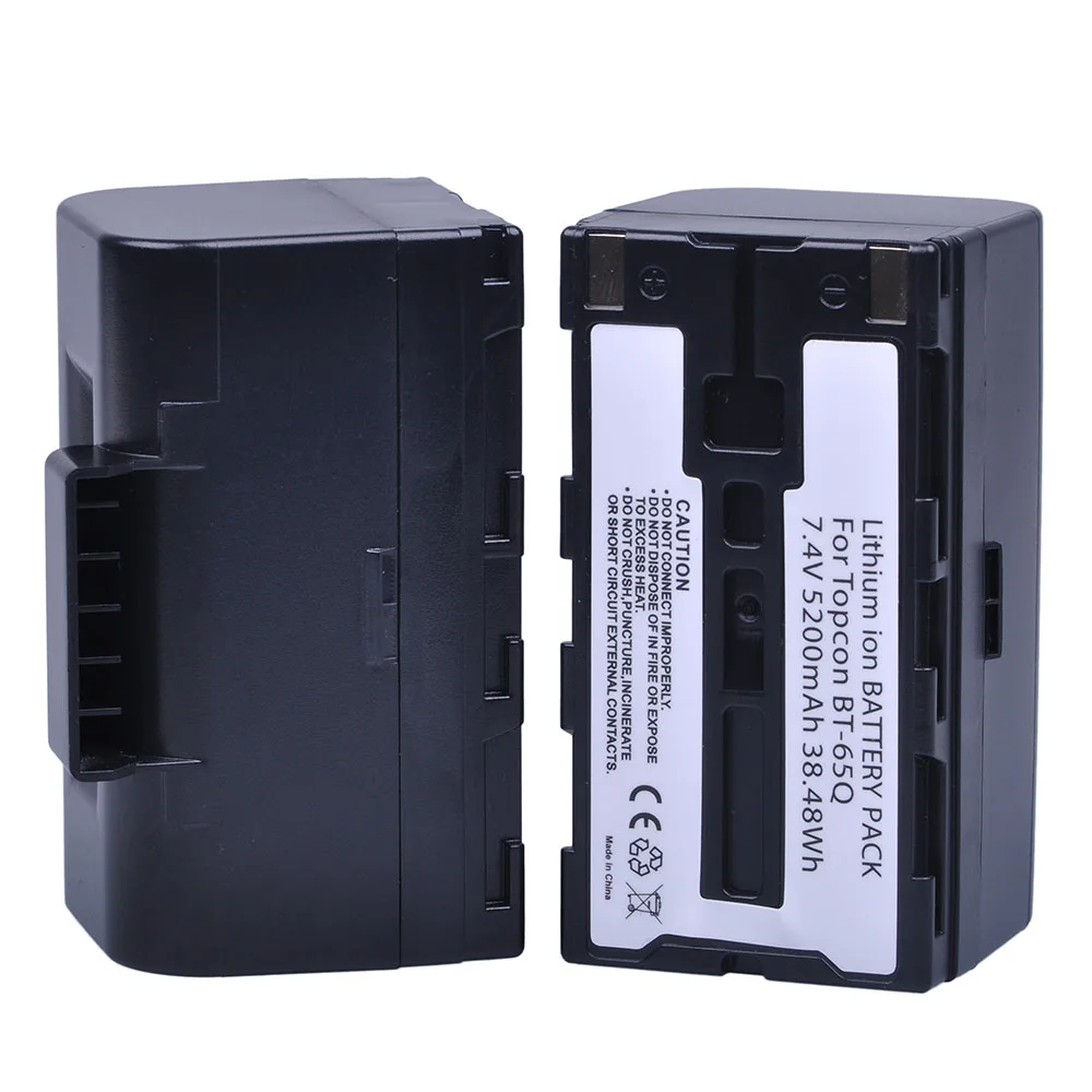 2Pc 7.4V 5200mAh BT 65Q BT65Q Li-Ion Battery for Topcon GTS 900 and GPT 9000 Total Station