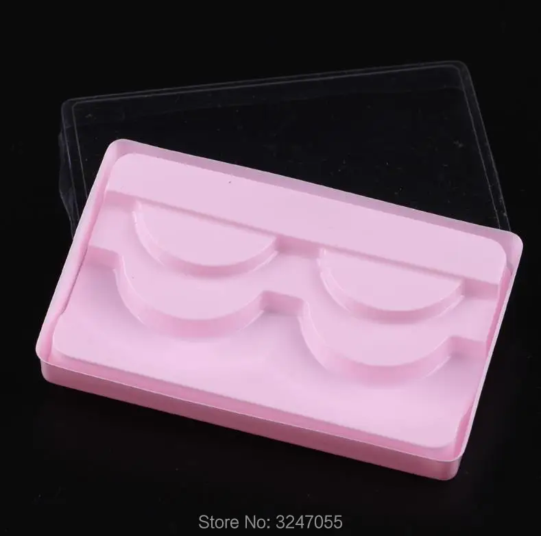 100pcs/lot 80*50*10mm Empty Fake Eyelashes Storage Container, DIY Pink Blister Package for Cosmetic Eyelashes, Eye Beauty Tool