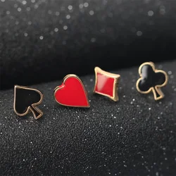 Cute Poker Brooch Pins For Men Women Bags Hat Badges Heart Brooch Needle Collar Pin Jewelry Accessories High Quality