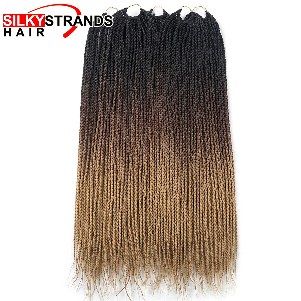 Silky Strands Ombre Braiding Hair Senegalese Twist Crochet Hair Extensions Synthetic Crochet Braids Grey Blonde Colors