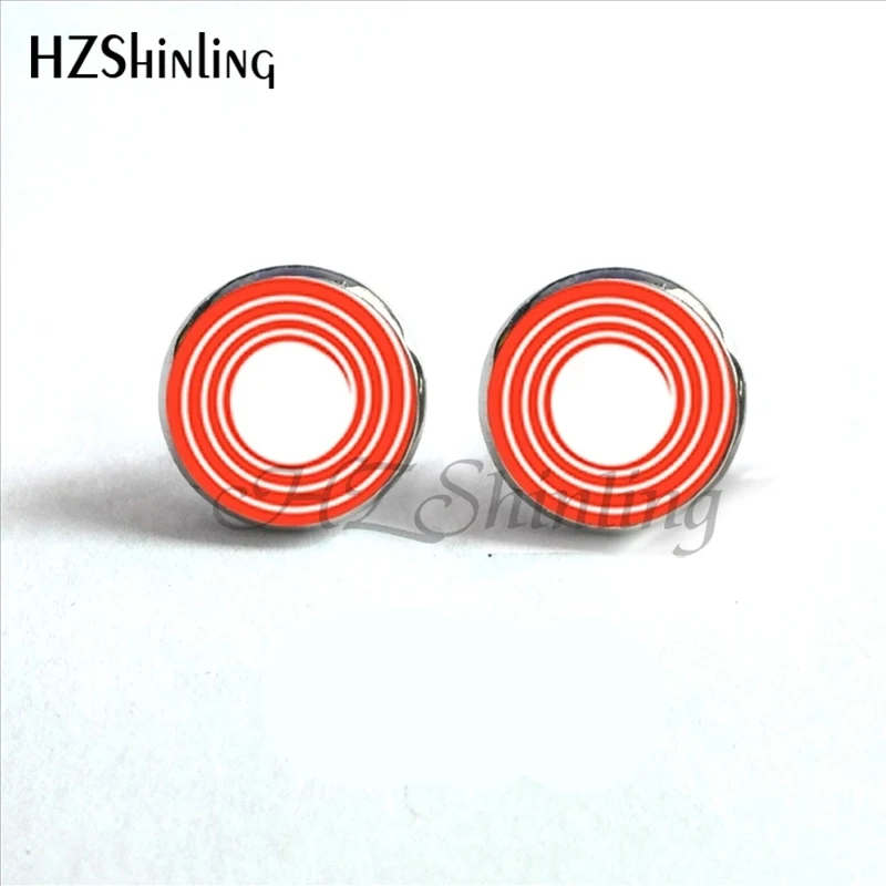 ED-0021 New Amazing Crazy spiral Earrings Handmade Art Photo Glass Dome Crazy spiral Jewelry Stud Earrings Wholesale HZ4