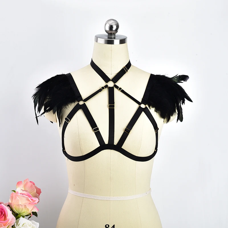 

2018 New Hot Body Harness Elastic Body Cage Bra GoTop Chest Harness Studded Sculpting Garter Belts Crop Tops