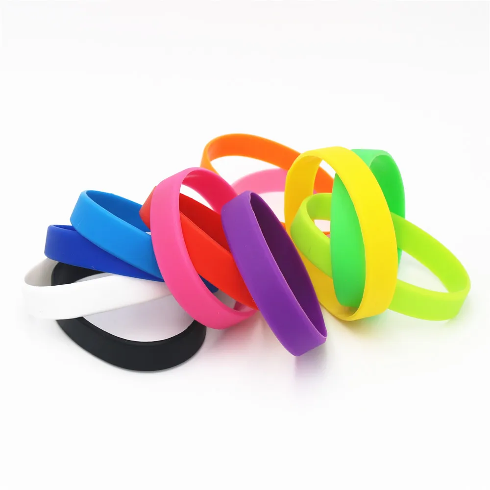 1PC Fashion Jewelry Sillicone Casual Sports Bracelets Wristband Colour Rubber Cuff Bracelets & Bangles for kids Gifts SH051K