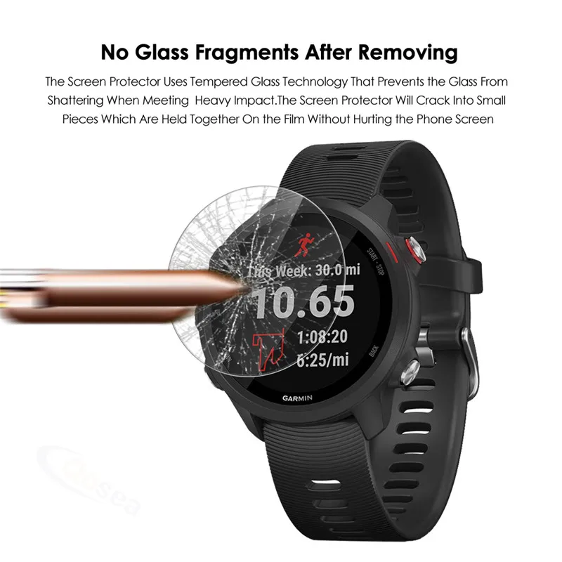 For Garmin Forerunner 245 Tempered Glass Anti-Scratch 9H 2.5D Premium Screen Protector Film For Garmin Forerunner245M ProtectIve image 5