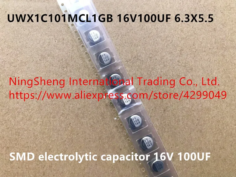 Original new 100% UWX1C101MCL1GB 16V100UF 6.3X5.5 patch electrolytic capacitor (Inductor)