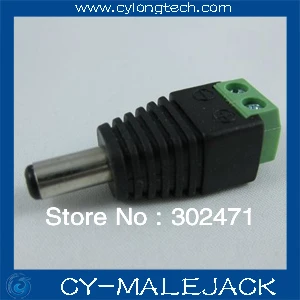 Free Shipping 10pcs /lot 5.5mm 2.1 DC Power Male Jack Adapter Plug Connector for CCTV Camera r for CCTV video balun systems