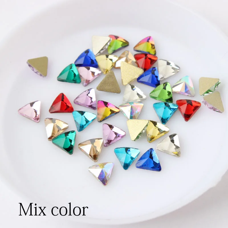 New Selling Nail Rhinestone 5mm triangular Flatback Crystal stones 30/100pcs For DIY Nail art Decoration