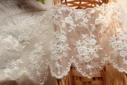 Wholesale White Vintage Lace Fabric Trim Ecru Venice Embroideried Floral Tulle Lace 11cm Wide 10yard/lot