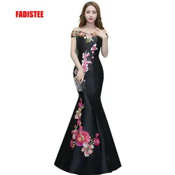 FADISTEE New arrival elegant prom party dress evening dresses Vestido de Festa gown lace mermaid boat neck satin appliques