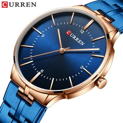 CURREN Relogio Men Watches Fashion Blue Man Watch 2019 Luxury Brand Waterproof Quartz Analog Wrist Watch Men Reloj Hombre