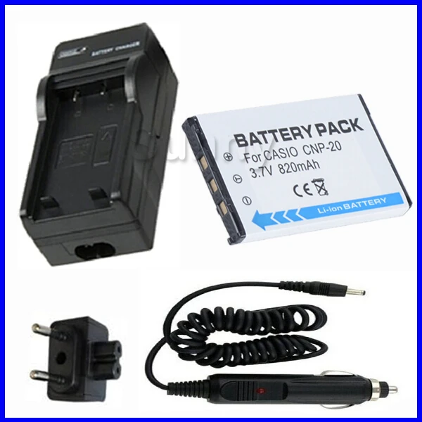 Battery and Charger for Casio NP-20  NP20 and Exilim EX-Z60,EX-Z70, EX-Z75,EX-Z77,EX-S500,EX-S600,EX-S770,EX-S880 Digital Camera