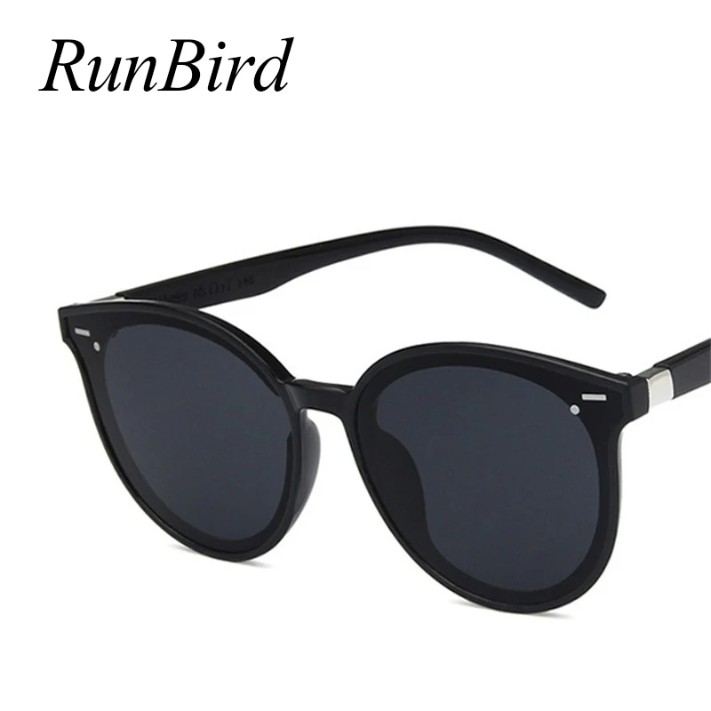 

RunBird Korea Sunglasses Women Men luxury Brand Oversize Sun Glasses Black UV400 Points 2019 lunette Shades For Women 5418