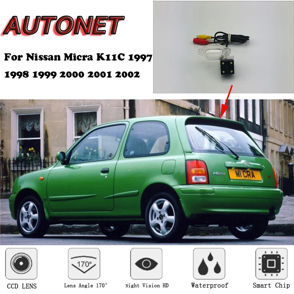 AUTONET Backup Rear View camera For Nissan Micra K11C 1997 1998 1999 2000 2001 2002 Night Vision Parking/license plate camera