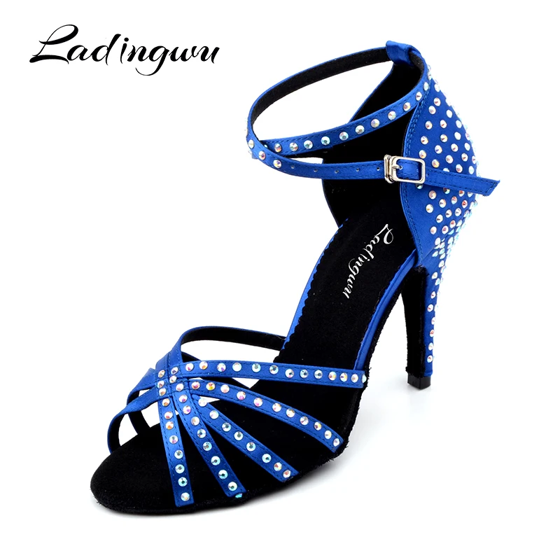 

Ladingwu Rhinestone Dance Shoes For Women Dansschoenen Dames Latin Soft Bottom Ballroom Tango Dancing Shoes Heels For Women 10cm